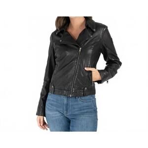 NEW MAURITIUS fayola rf featherweight leather jacket in black